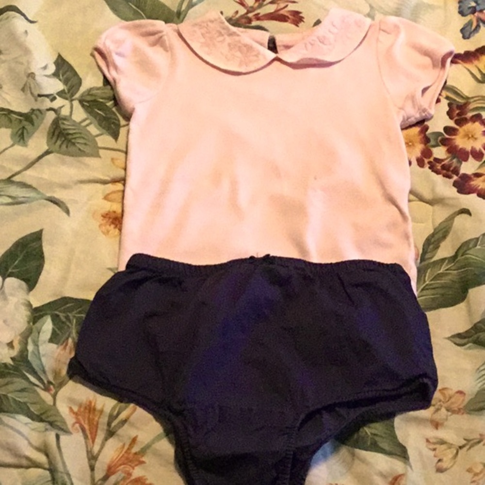 Crazy 8 Pink Onesie w/ Floral Collar 3yrs & Baby Gap Blue Pullover Panty 3yrs